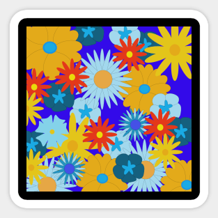 Retro 60's style flower pattern Sticker